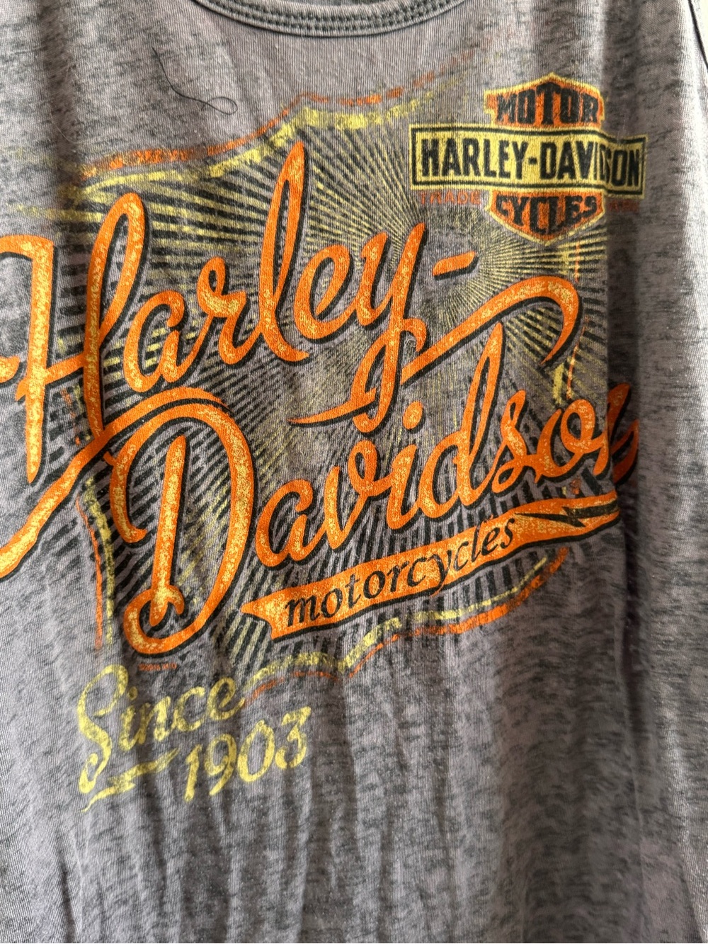 Harley-Davidson Munich Germany‎ Burnout Tank Top Gray Large